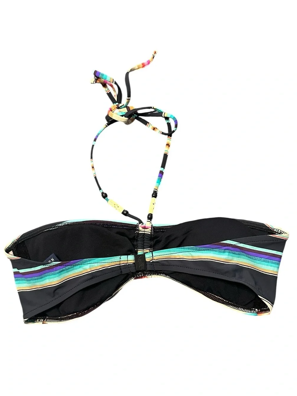Ralph Lauren Amara stripe bandeau swim top m